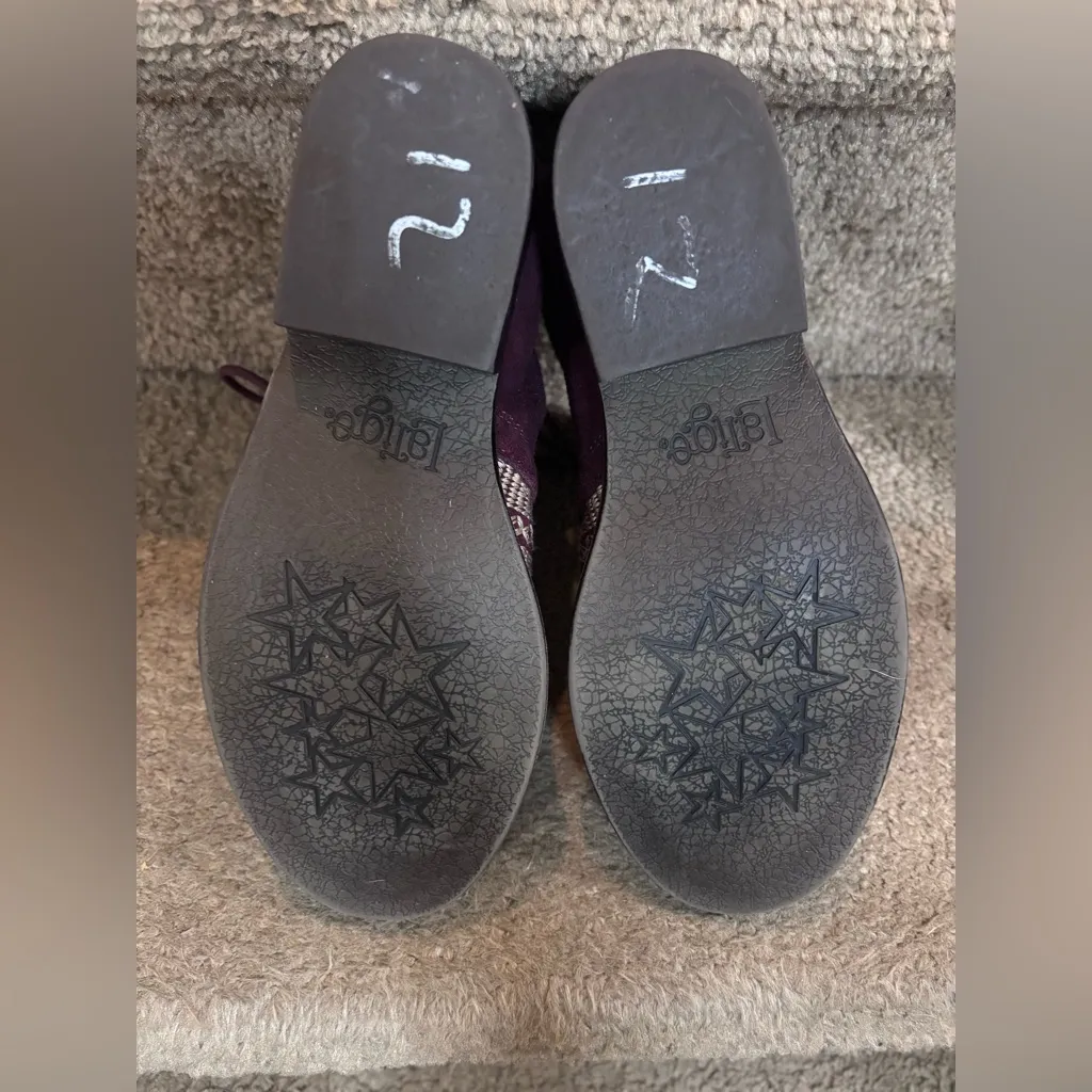 Latigo Anthropologie plum Suede ankle boots booties Sz 6.5 M women’s red EUC - Image 8