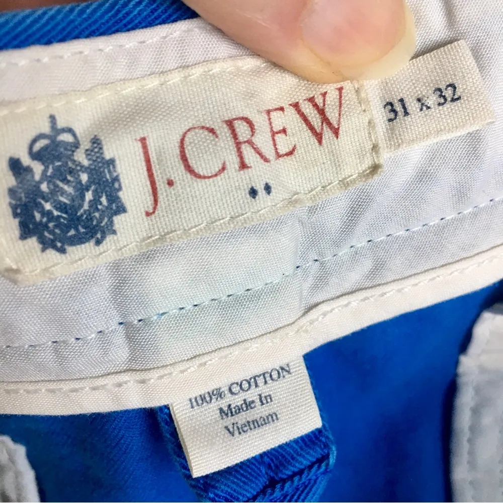 J Crew 100% Cotton, Mid Rise, Straight Leg Pants, Royal Blue, Size 31 x 30 - Image 6