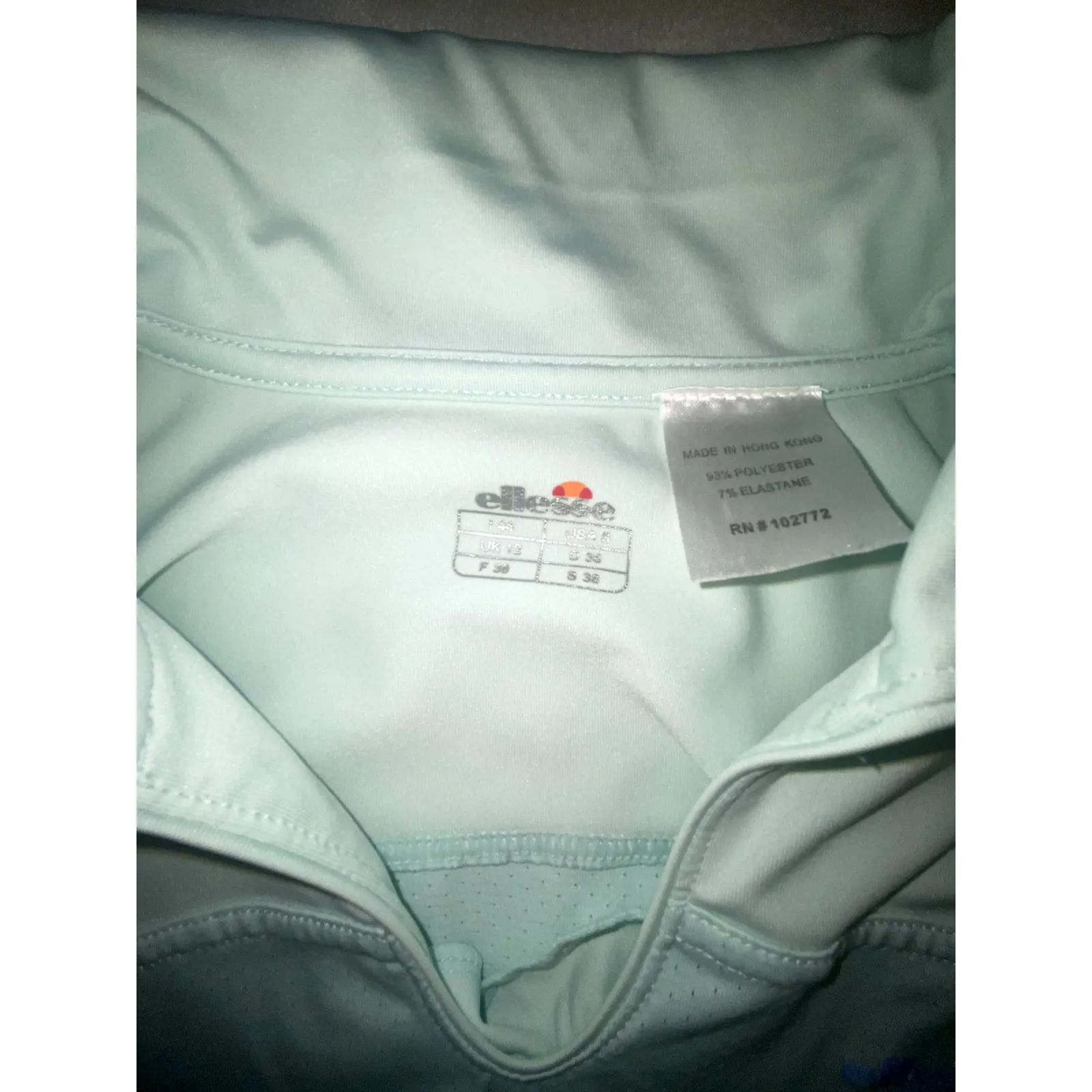 Ellesse Womens Mint V Neck Polo Size Small Green - Image 4