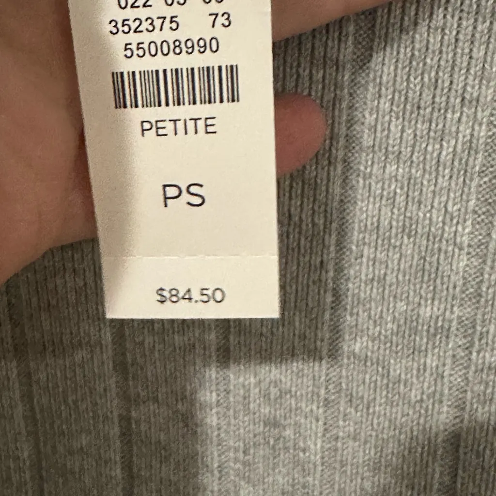 NWT! Talbots Light Gray Ribbed Turtleneck Sweater - Image 5