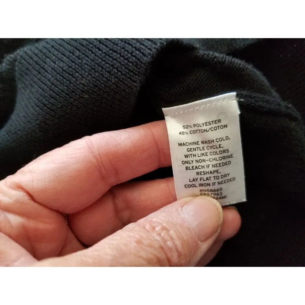 Halogen Leopard Burnout Sweater Black Animal Print Long Sleeve Crew Neck Top (S) - Image 8