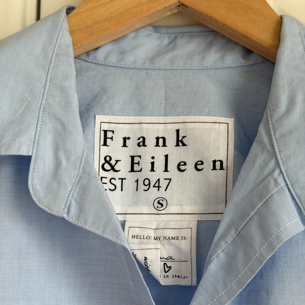 Frank & Eileen Oona Sleeveless Button Up Shirt in French Blue, Size Small - Image 6