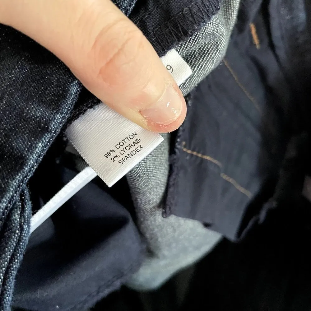 Ann Taylor petites dark wash navy blue denim jeans straight leg cotton pants - Image 4