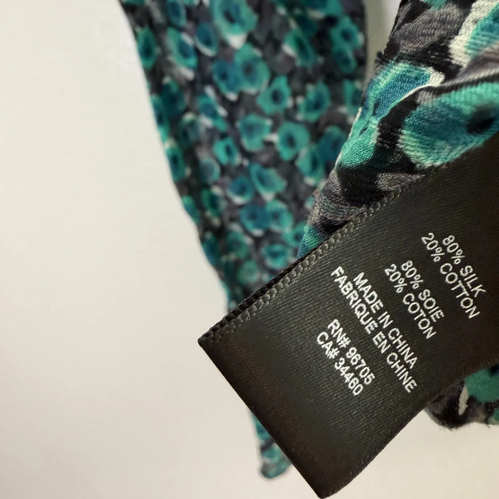 Rebecca Taylor Silk Top Womens Size 2 Green Floral Long Sleeve Button Up Sheer - Image 12