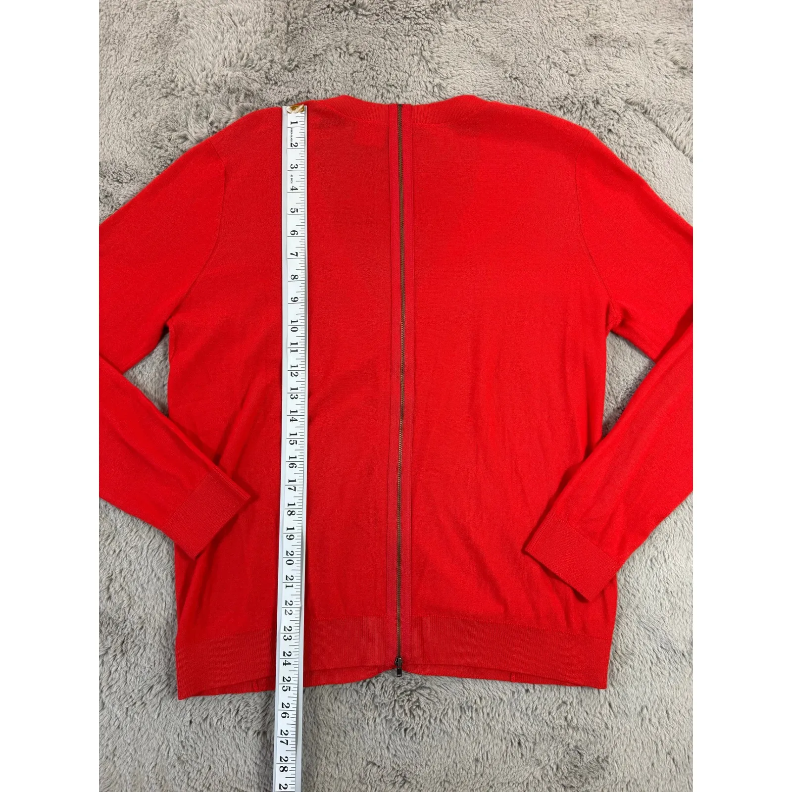 Cabi 3155 Cobblestone‎ Cardigan Fiery Red Sweater Women Sz M Classic Knit Career - Image 6