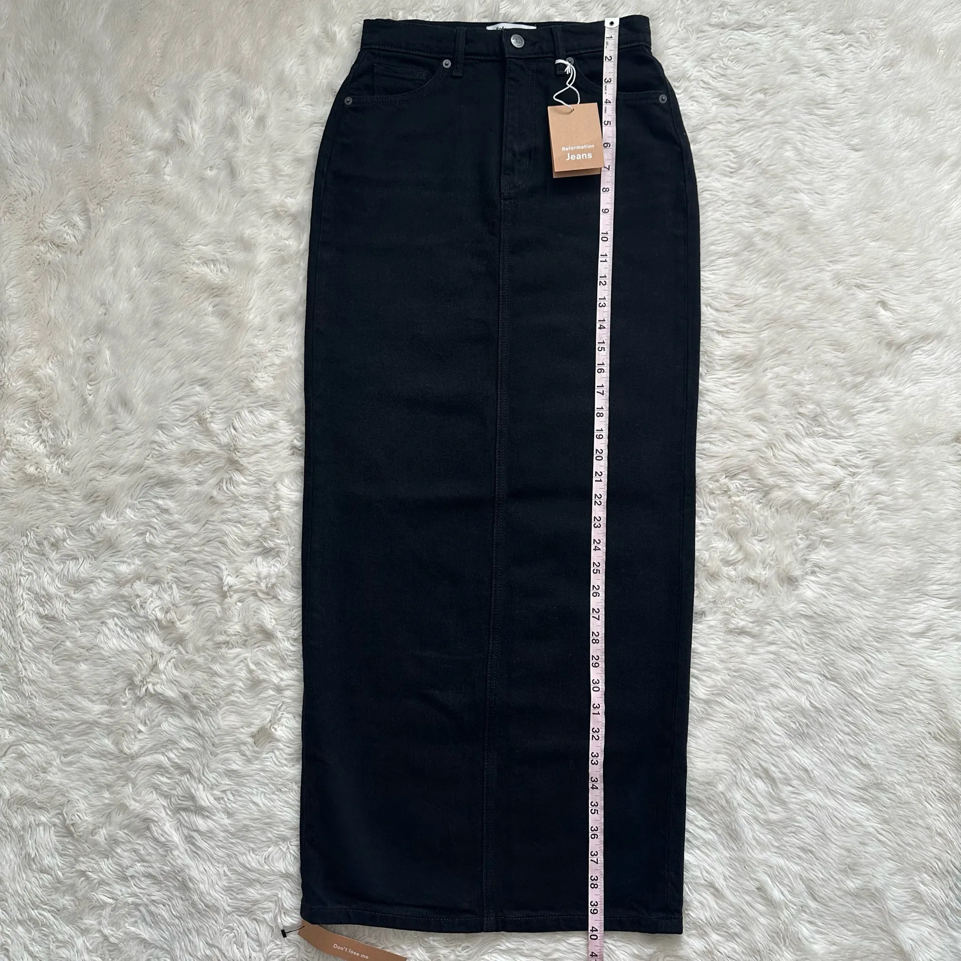 Reformation Daria Ultra High Rise Denim Maxi Skirt Nidri Wash Black 26 NWT New - Image 12