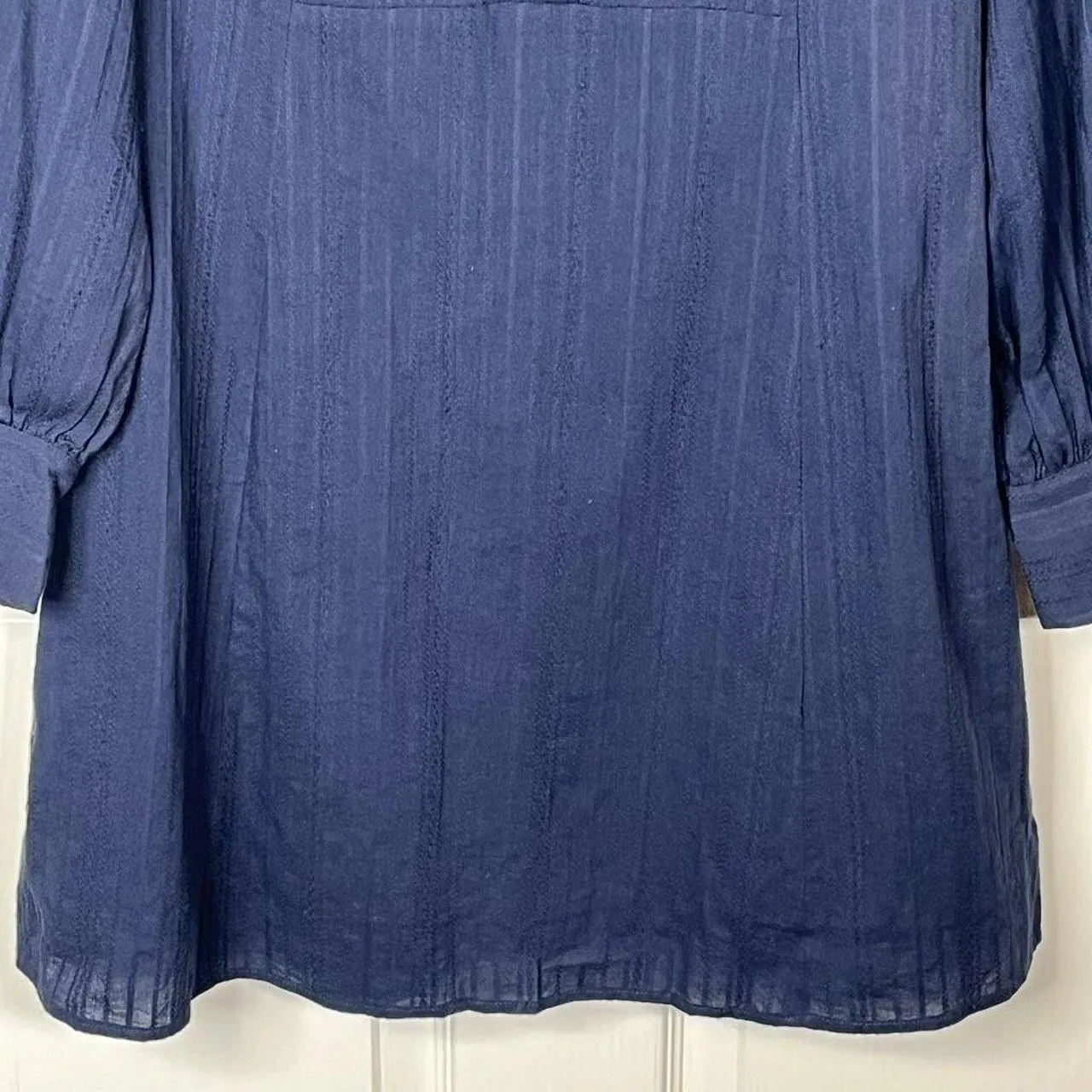 ModCloth Aline Dress With Long Sleeve Shadow Stripe - Image 3