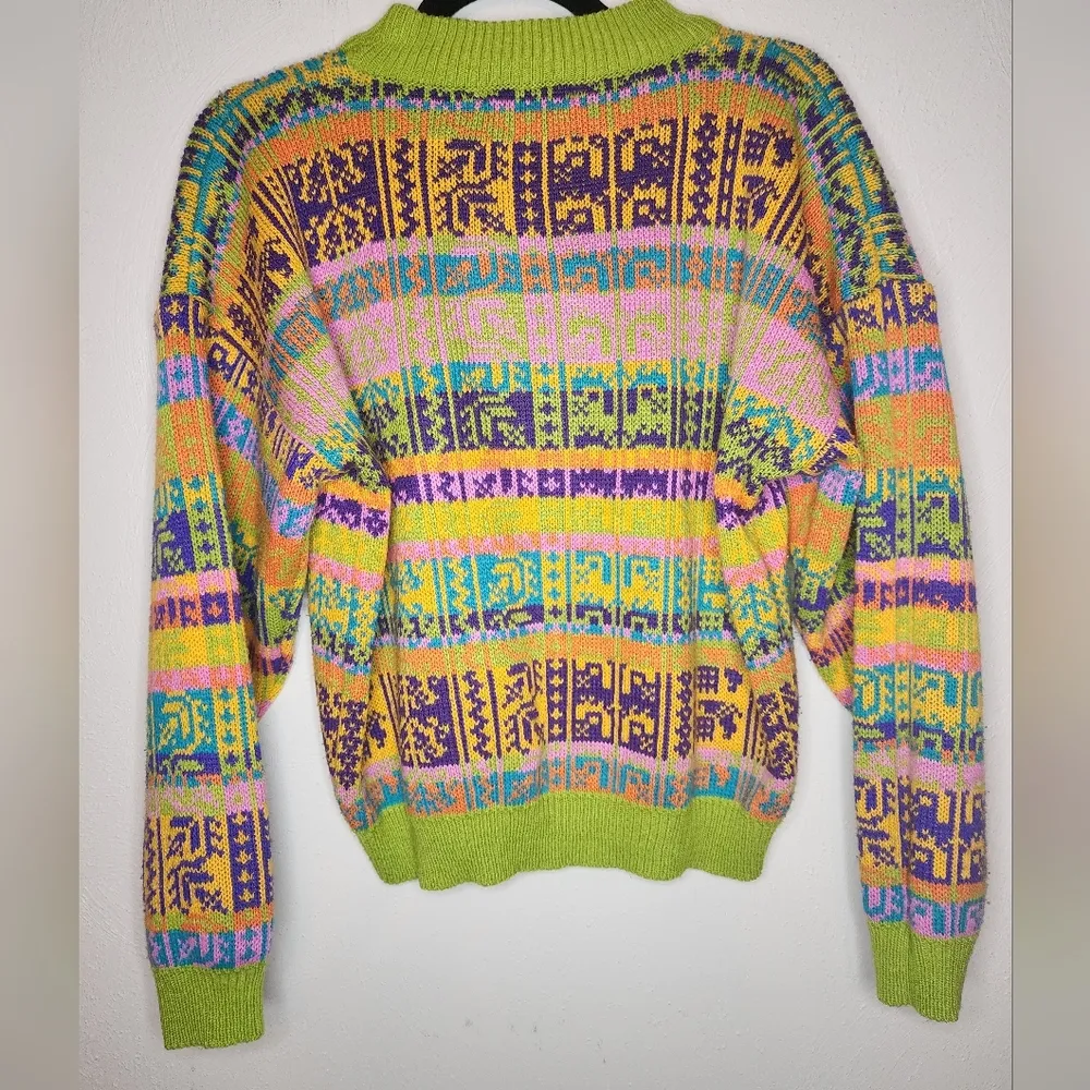 Vintage fun vibrant colors sweater Pink - Image 3