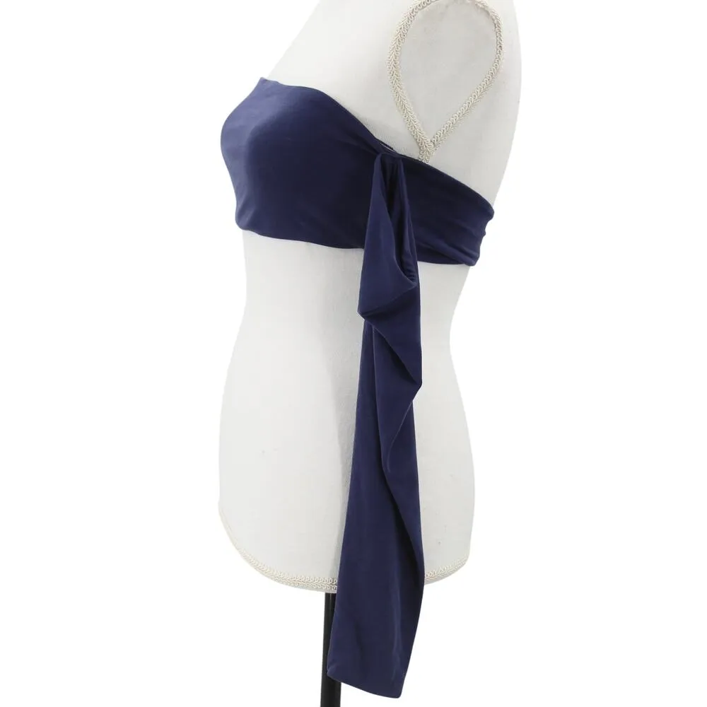 House of Harlow 1960 x Revolve Val Off Shoulder Tube Crop Top Blue Modal Small - Image 3