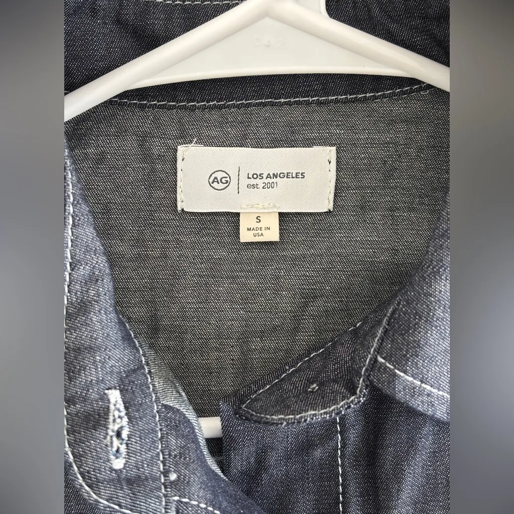 NWOT AG Adriano Goldschmied Women's S Indigo Denim Button Up Shirt Long Sleeves - Image 3