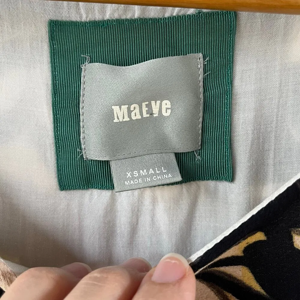 Anthropologie Maeve Shaded Garden Mini Shift Dress Blue Floral Size XS - Image 7