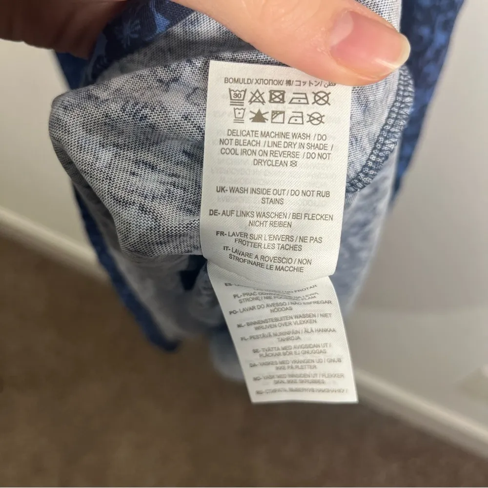 Boden Scoop Neck Jersey Midi Dress Riviera Blue Floral Print Size 10R - Image 8