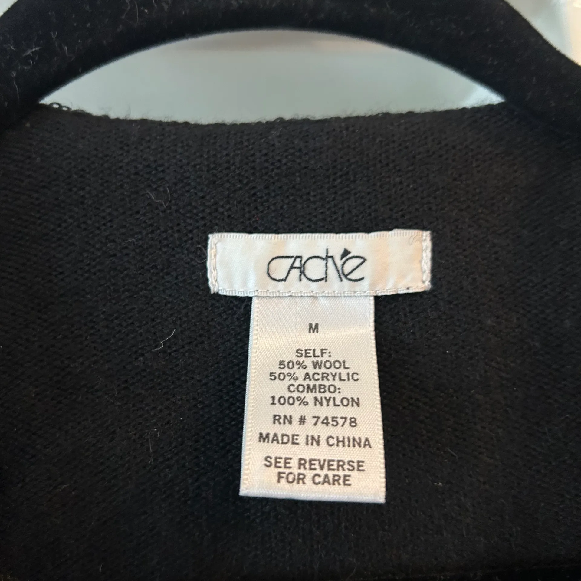 Cache medium wool Cardigan Blazer Jacket hybrid metallic floral black - Image 3