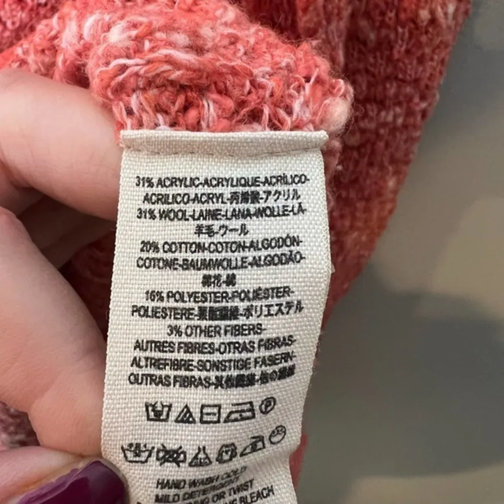 Free People Nantucket Red Side Slit Wool Blend Jeepster Pullover oversized small - Image 10