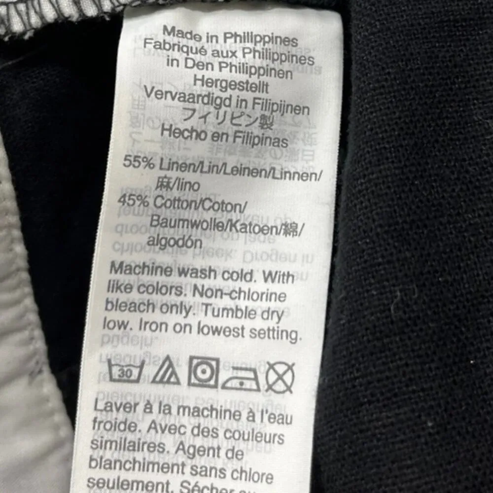 J.Crew Women's Linen Cotton Scalloped Hem Mid Rise Mini Casual Shorts Size 6 Black - Image 5