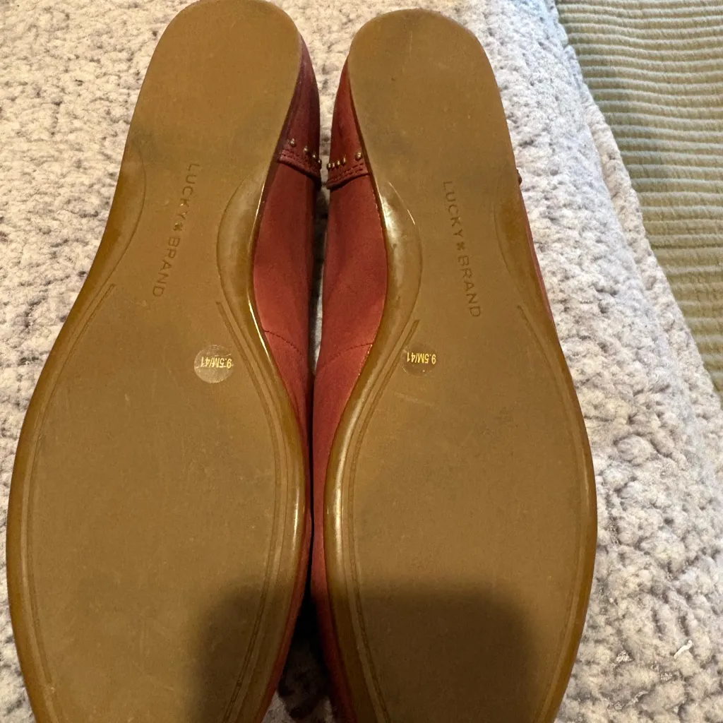 Lucky Brand Leather Ballet Flats Studded Accents Casual Shoes women’s 9.5 - Image 9