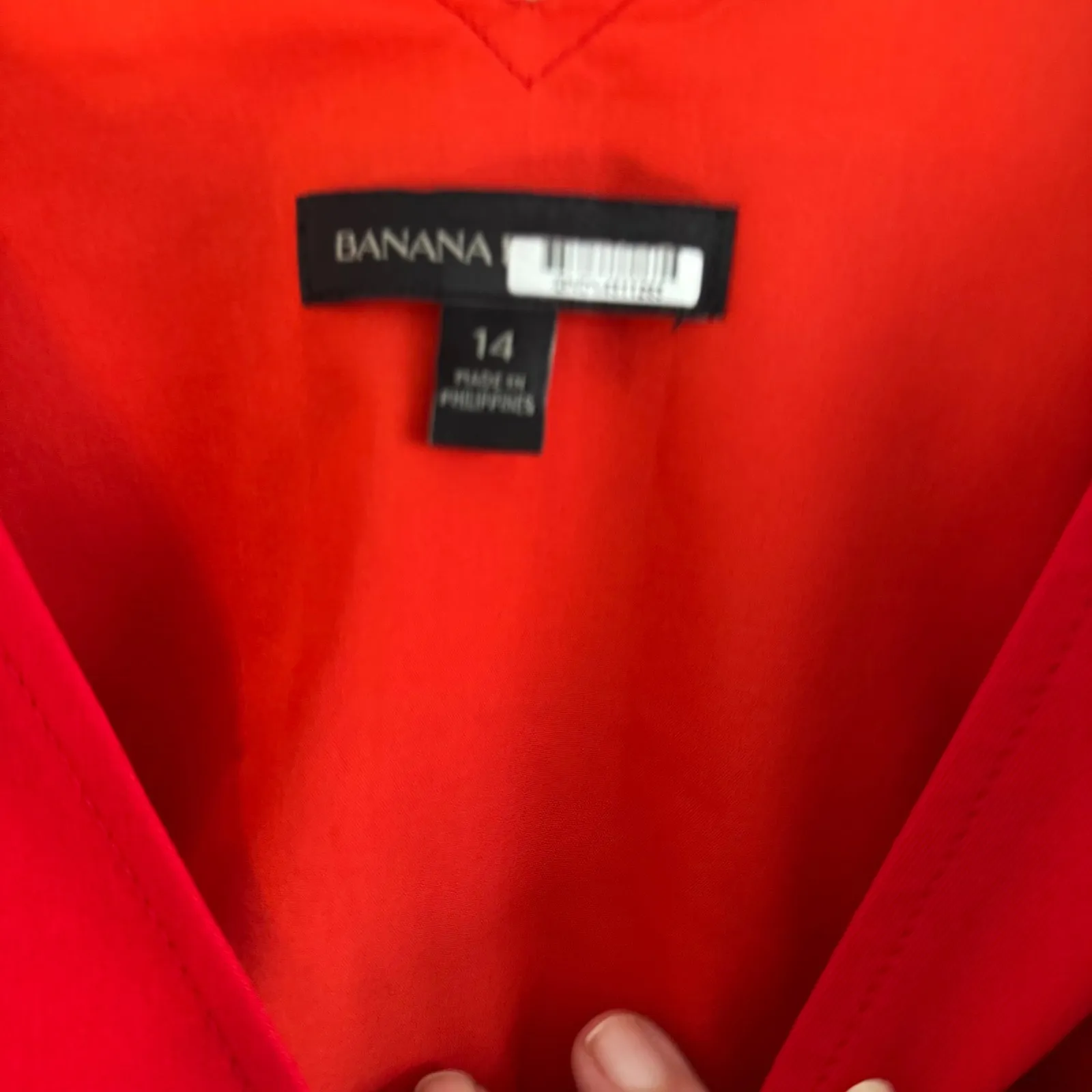 Banana Republic Sheath Dress Sleeveless V-Neck Career Cocktail Red 14‎ - Image 8