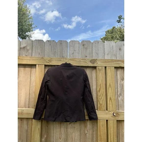Tahari Blazer Women Brown Button Down‎ Career Jacket Pockets 4 Petite Work - Image 8