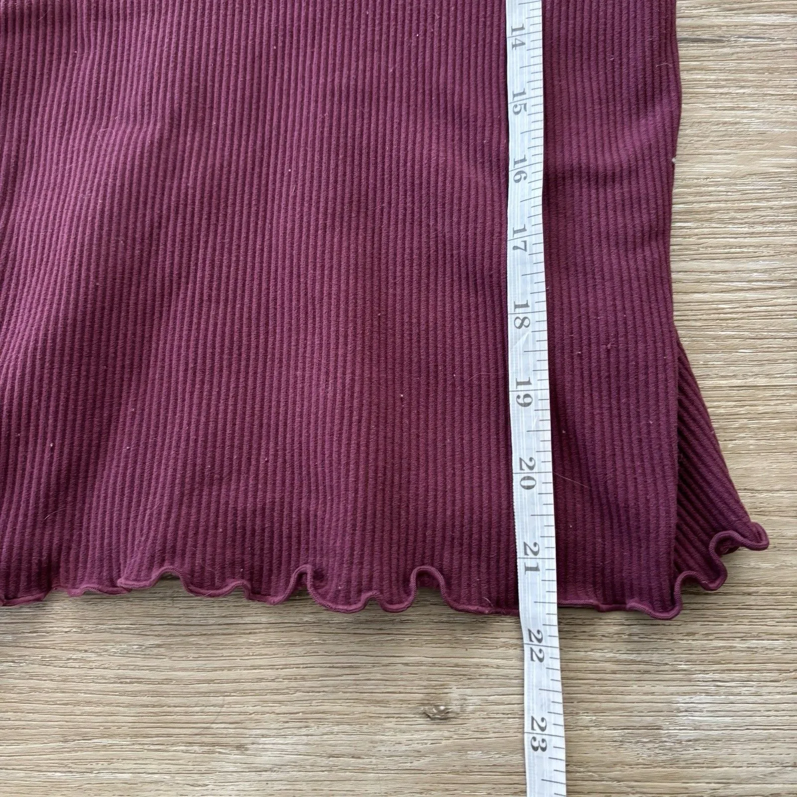 Spiritual Gangster Tank Top Womens Size XS Small Burgundy Ribbed Lettuce Hem - Image 4