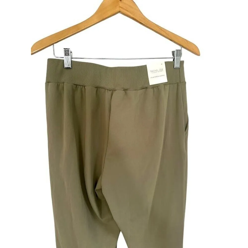 Rachel Zoe Relaxed Fit Versatile Wear Stretch Taper Pants Pocket Tan Size Medium - Image 3