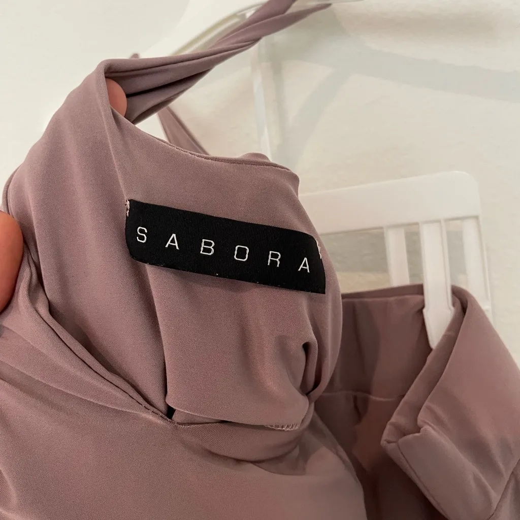 Sabora Mauve Layered Maxi Dress Brown - Image 3