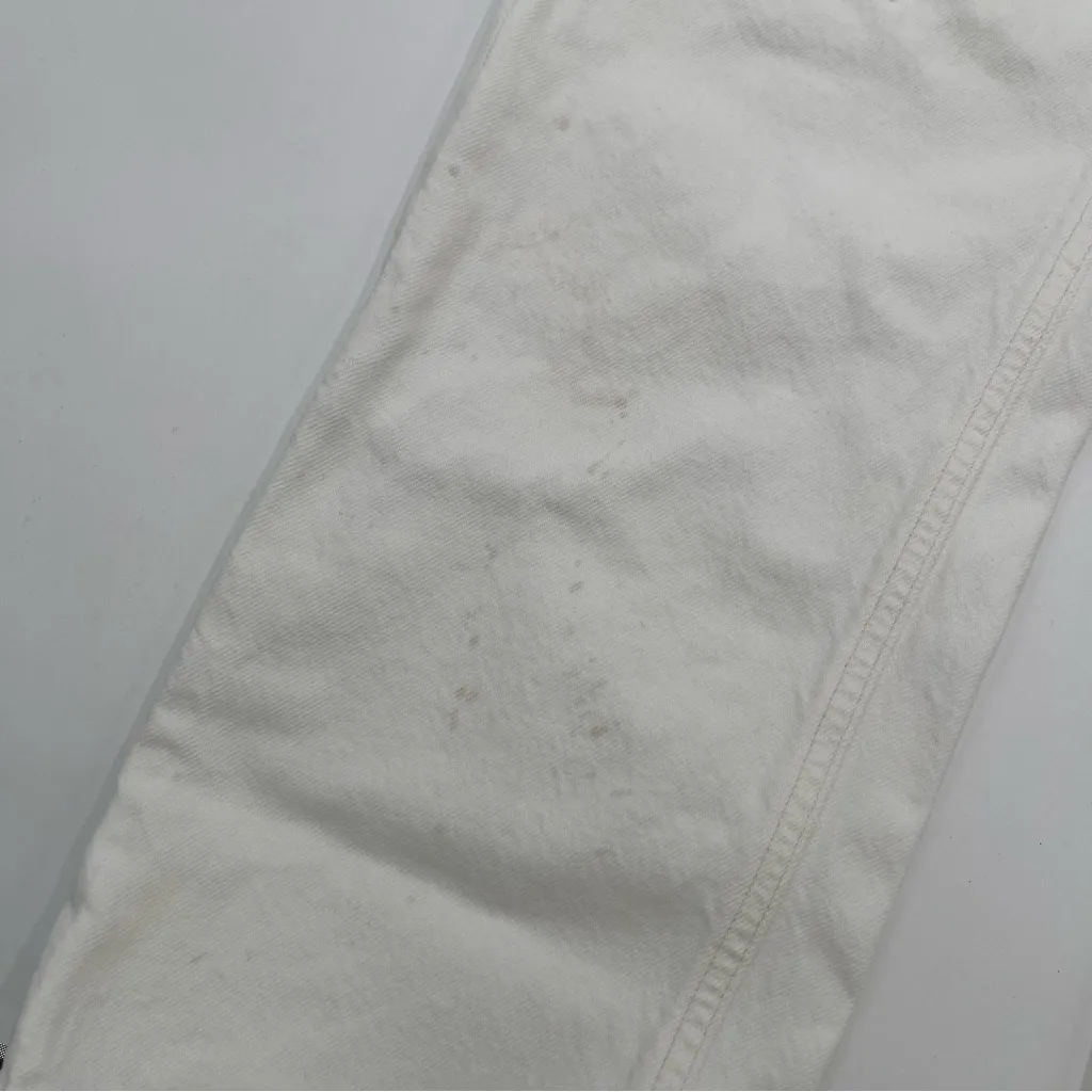 Agolde Jeans 90S Mid Rise Loose Fit White Cotton Knee Holes Size 24 *READ* - Image 10