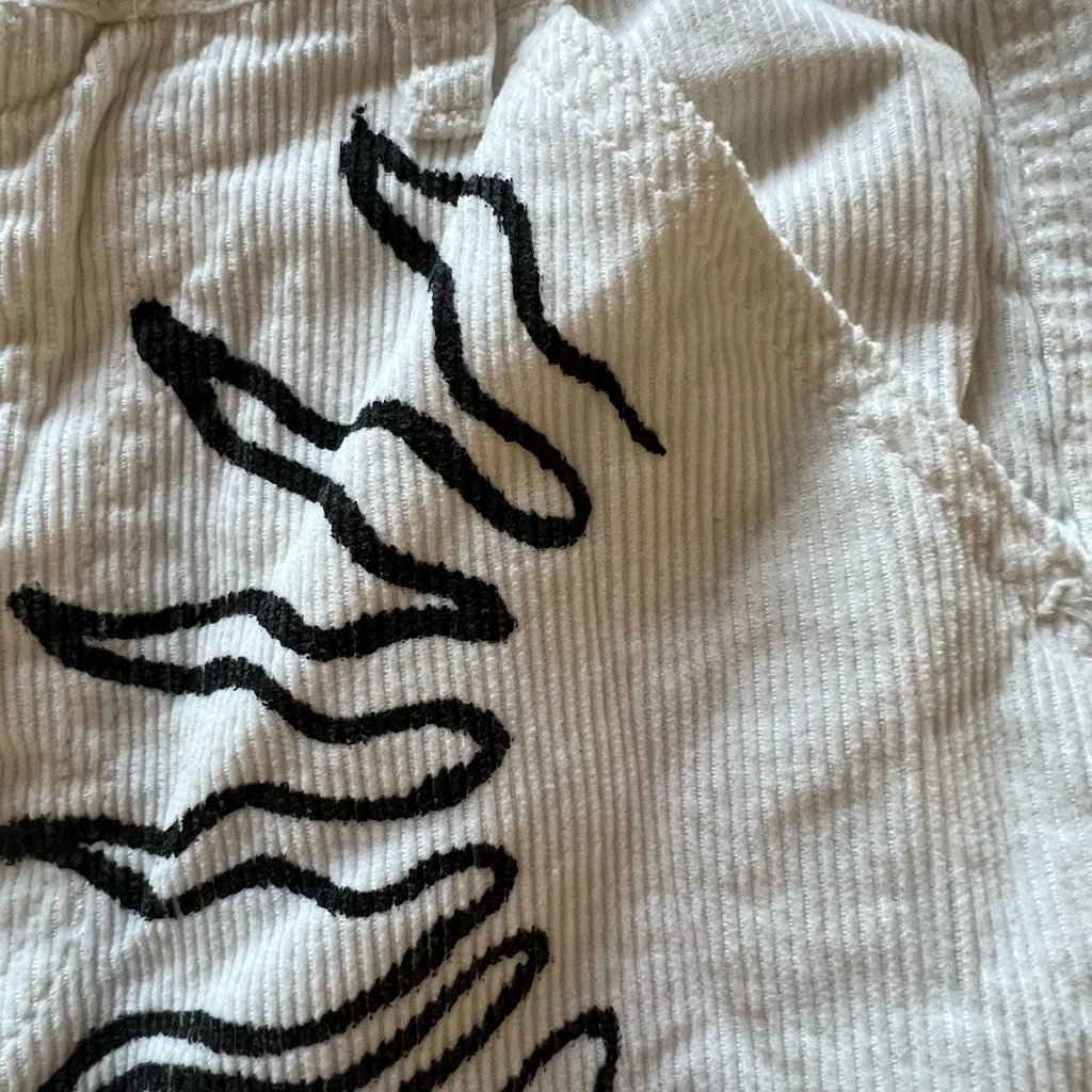 PacSun Carpenter Corduroy Pants XS Graphic Painted  Art - Image 9