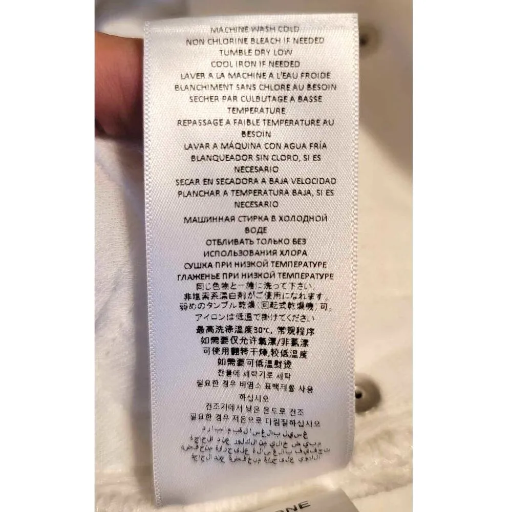 RE/DONE Originals 50s Cutoffs Button Fly Shorts White Plus 32 NEW - Image 7