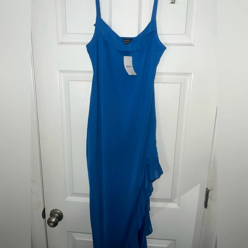 NWT Forever 21 Asymmetrical Blue Dress - Image 4