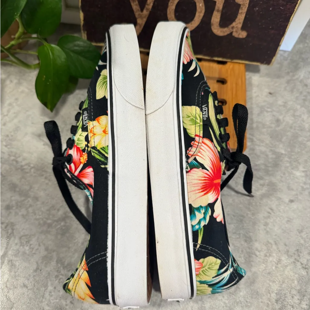 Vans Atwood Women's Sneakers Hawaiian Tropical Black Floral Size 6.5M 8W T375 - Image 7