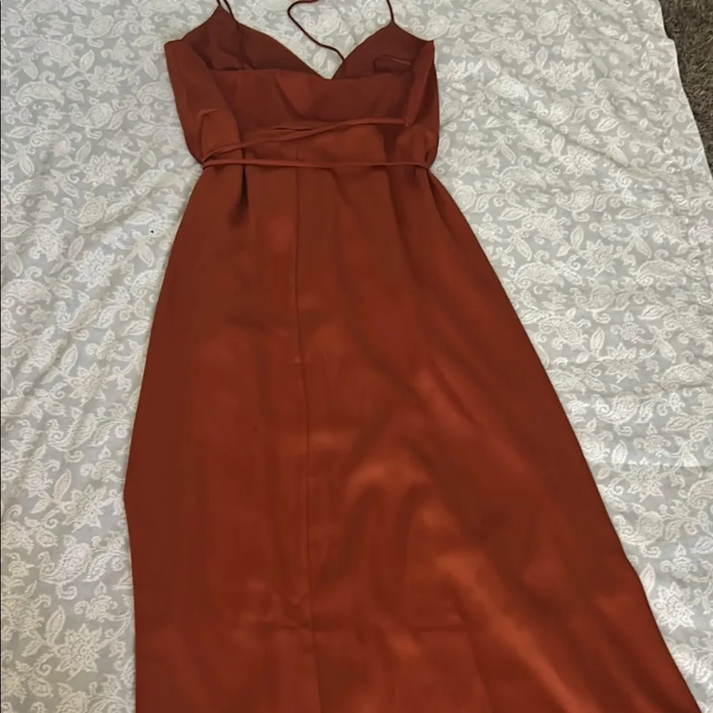 Showpo Terracotta Maxi Wrap Dress Brown Size 10 - Image 8