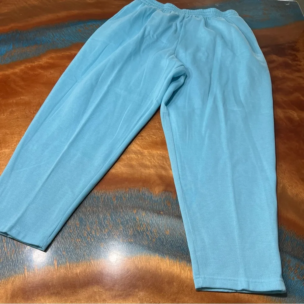 VTG NOS Jaclyn Smith Light Blue collared embroidered Sweatshirt Pants Set XL - Image 16