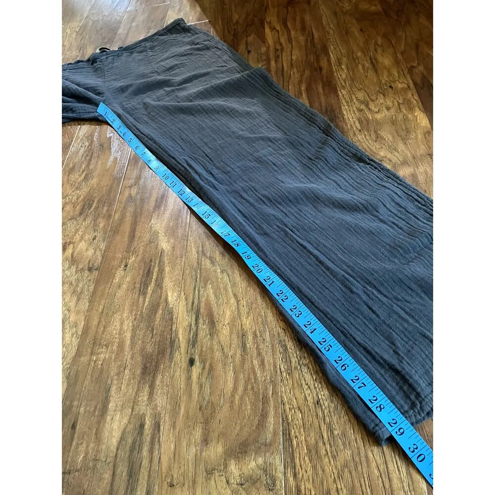 STARK X Side Slit Cotton Gauze Pant GRAY Size Small S LOUNGEWEAR BREEZY BEACH - Image 7