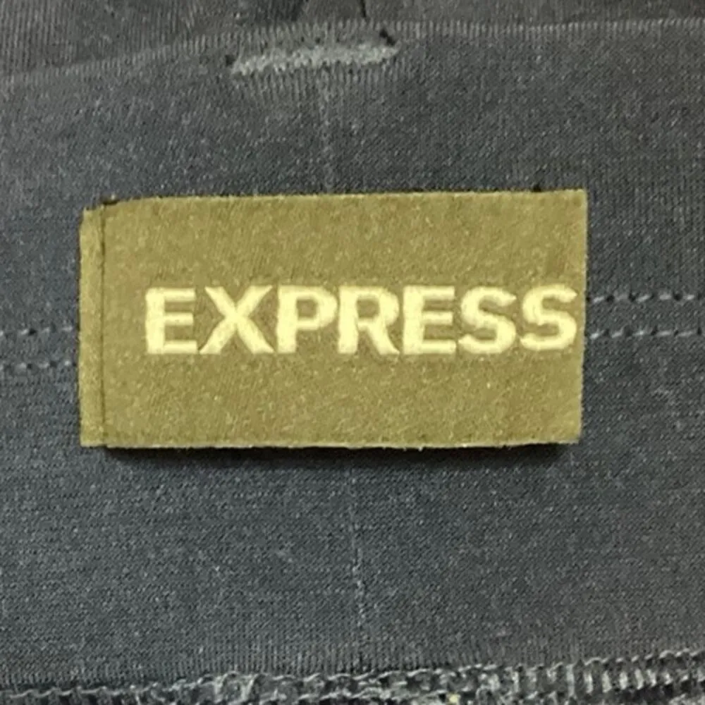 Express Blue Mid Rise Stretchable Straight Leg Career Pleated Dress Pants Size M - Image 4