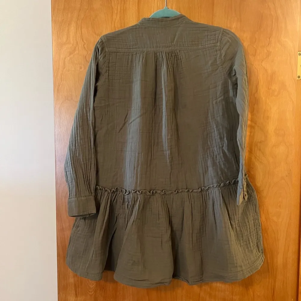 Anthropologie Maeve Katie Utility Tunic Dress Moss Green Pockets Petite 0P 0 P - Image 5