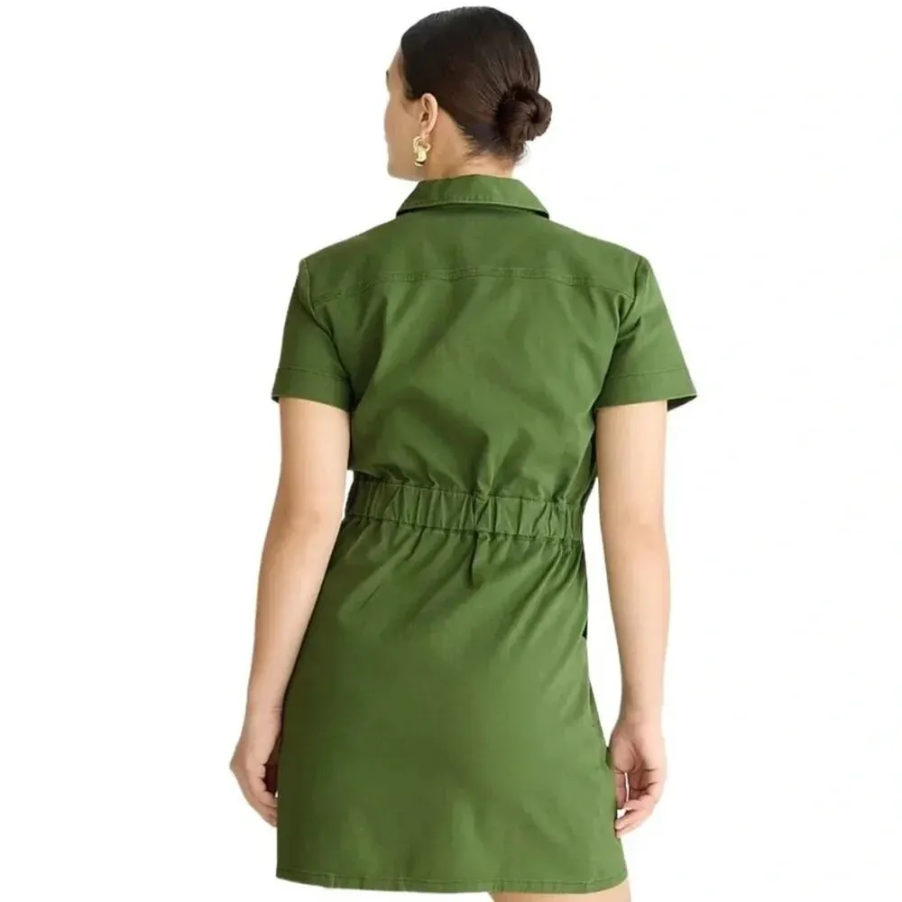 J.Crew Zip-front chino dress Green Size 10 NWT - Image 5