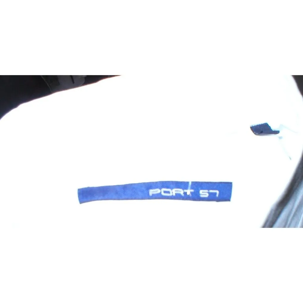 NWT New Womens L Designer PORT 57 White Top Blouse Button Down Dress Italy LS Size L - Image 11