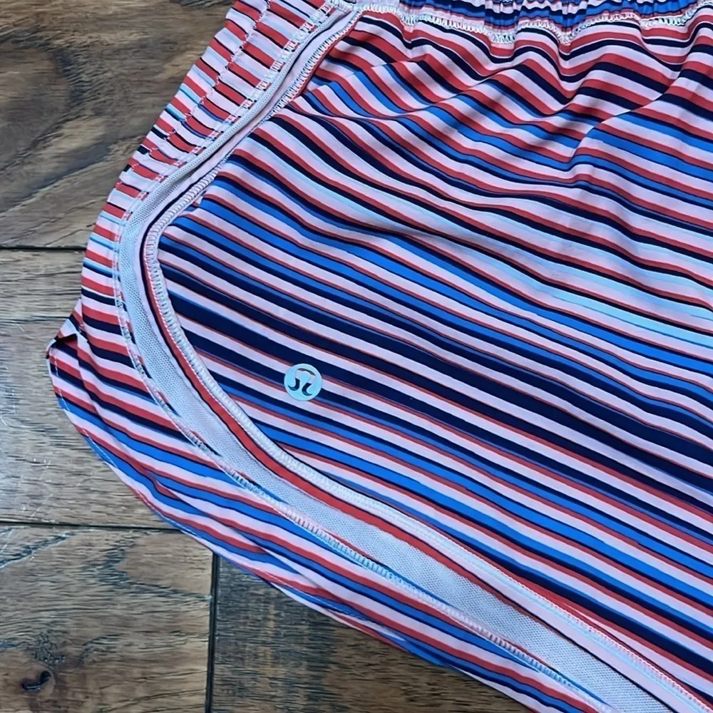 LULULEMON Make A Move Shorts Twisted Dune Minty Pink Alarming Mesh Stripe - Image 8