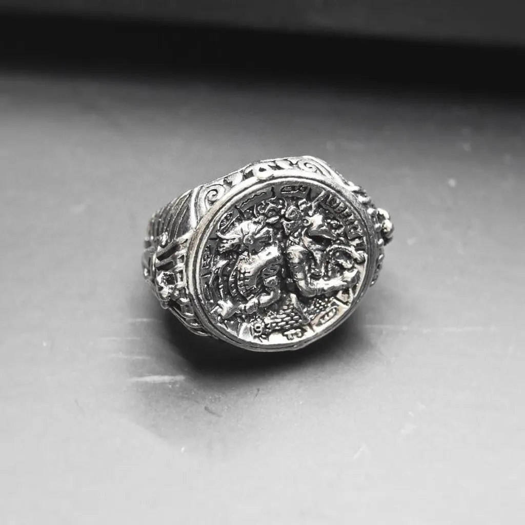 Silver Egyptian Signet Ring - Image 5