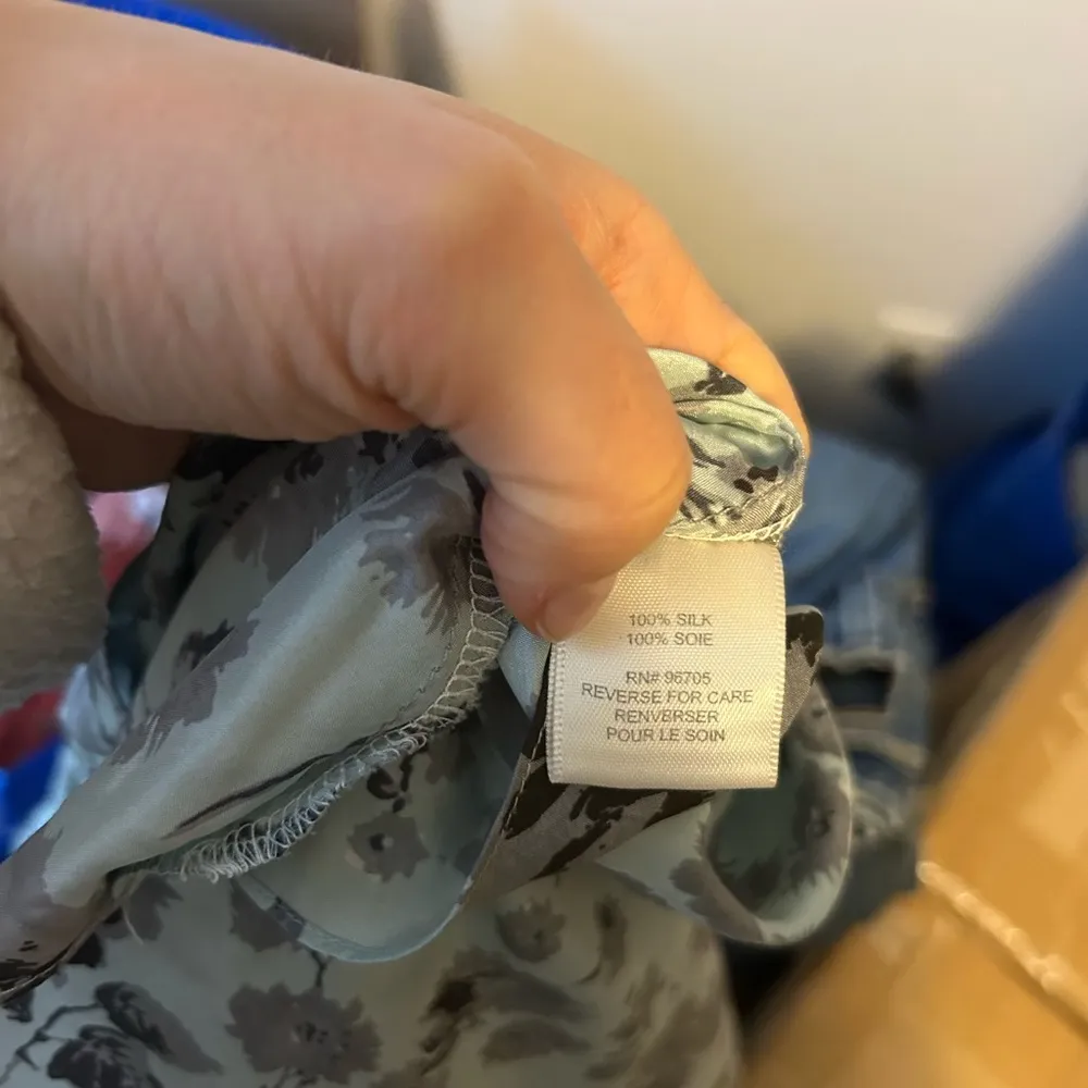 Rebecca Taylor Blue Floral Silk Tunic Blouse - Image 4