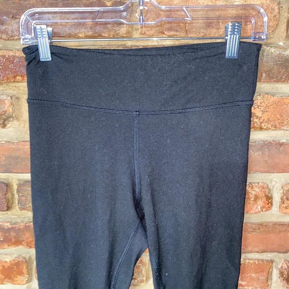 Maurices In Motion Black Sheer Mesh Strappy Leggings Women's Size Small - Image 2