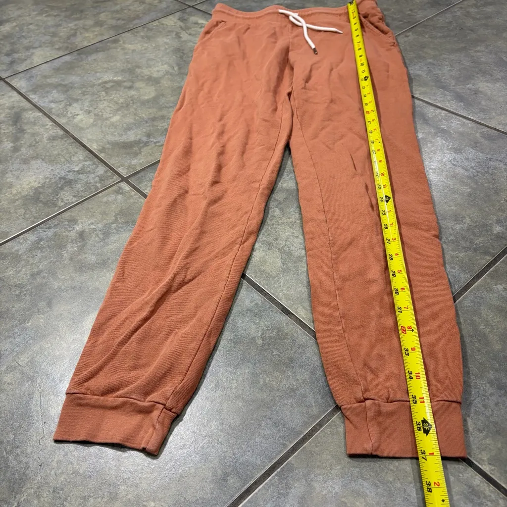 MATE THE LABEL COTTON THERMAL JOGGERS / SWEATPANTS - CAMEL- SMALL CASUAL OUTDOOR - Image 7