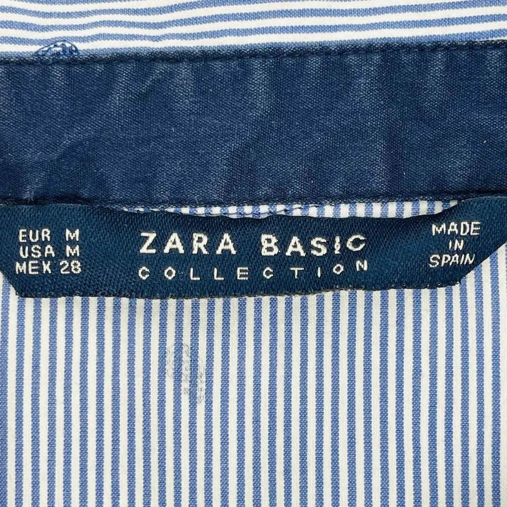 Zara Basic "Roller Up" Striped Paisley Pullover Style Shirt Top - Size M - GUC - Image 3