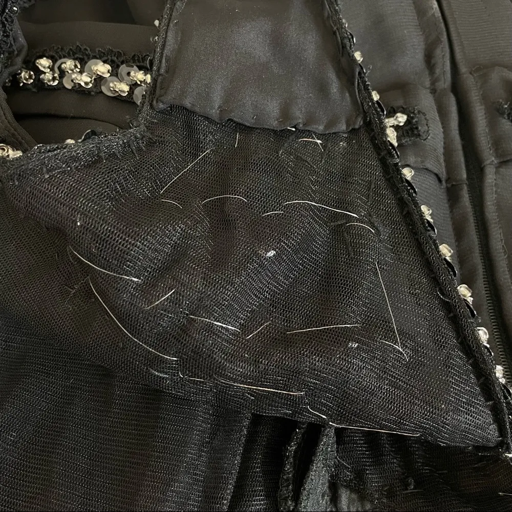 Vintage Dress Women Prom Witchy Gothic Sleeveless Handmade Sparkle Retro Sequins - Image 8