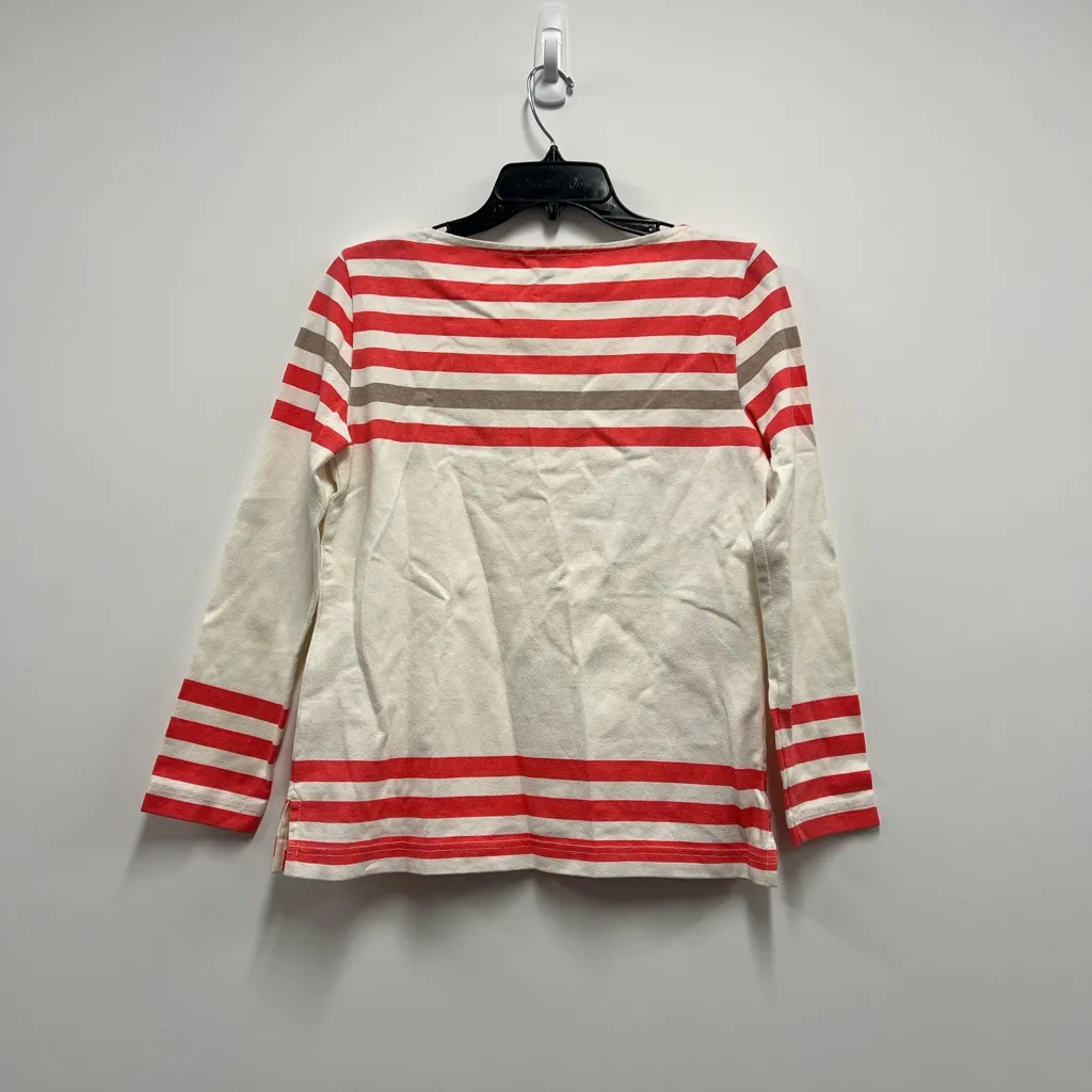 J. Crew Women’s Pink Striped Long Sleeve Shirt - 100% Cotton. Size: Xtra Small - Image 4