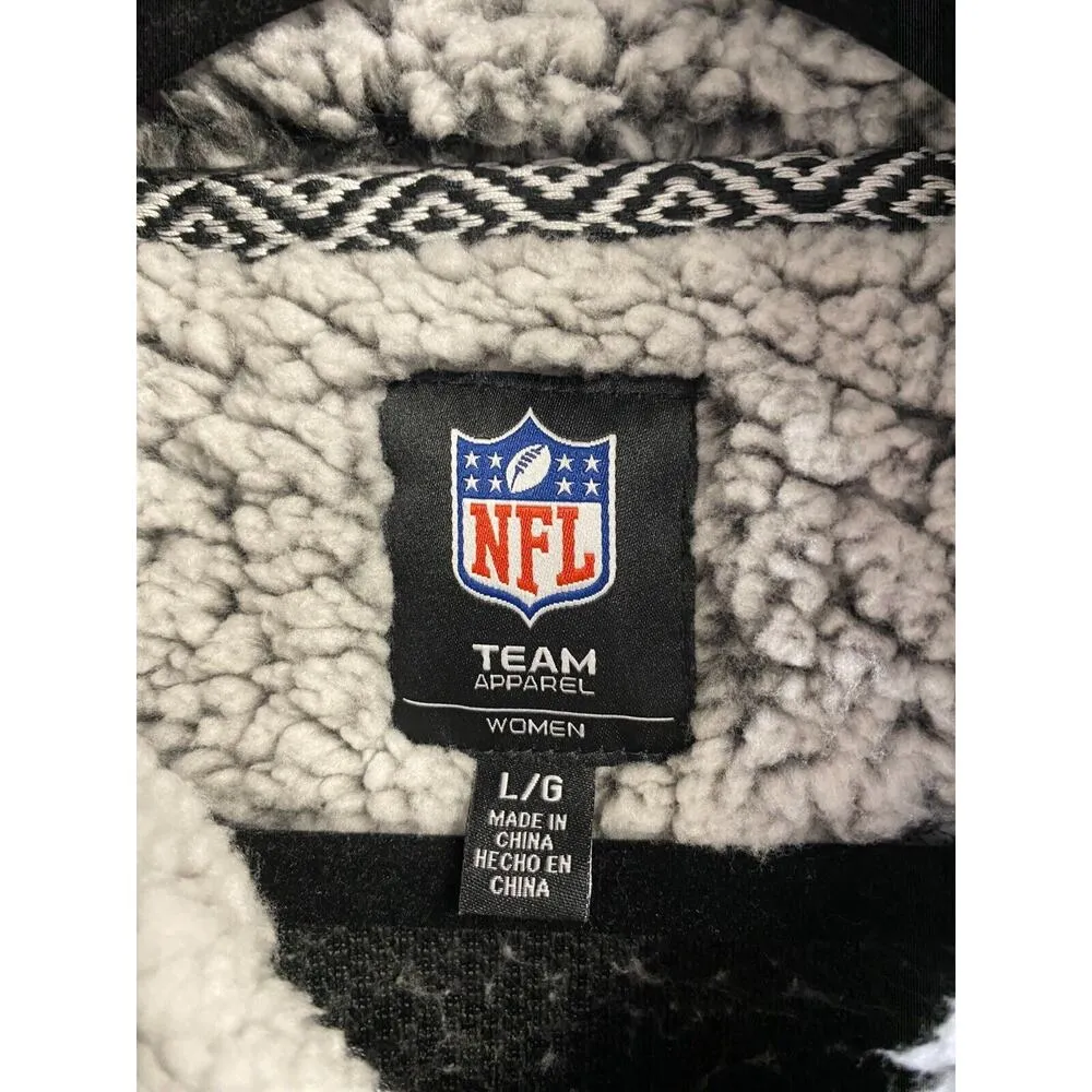 Team Apparel Women's Large Gray Chicago Bears Sherpa Quarter - Image 4