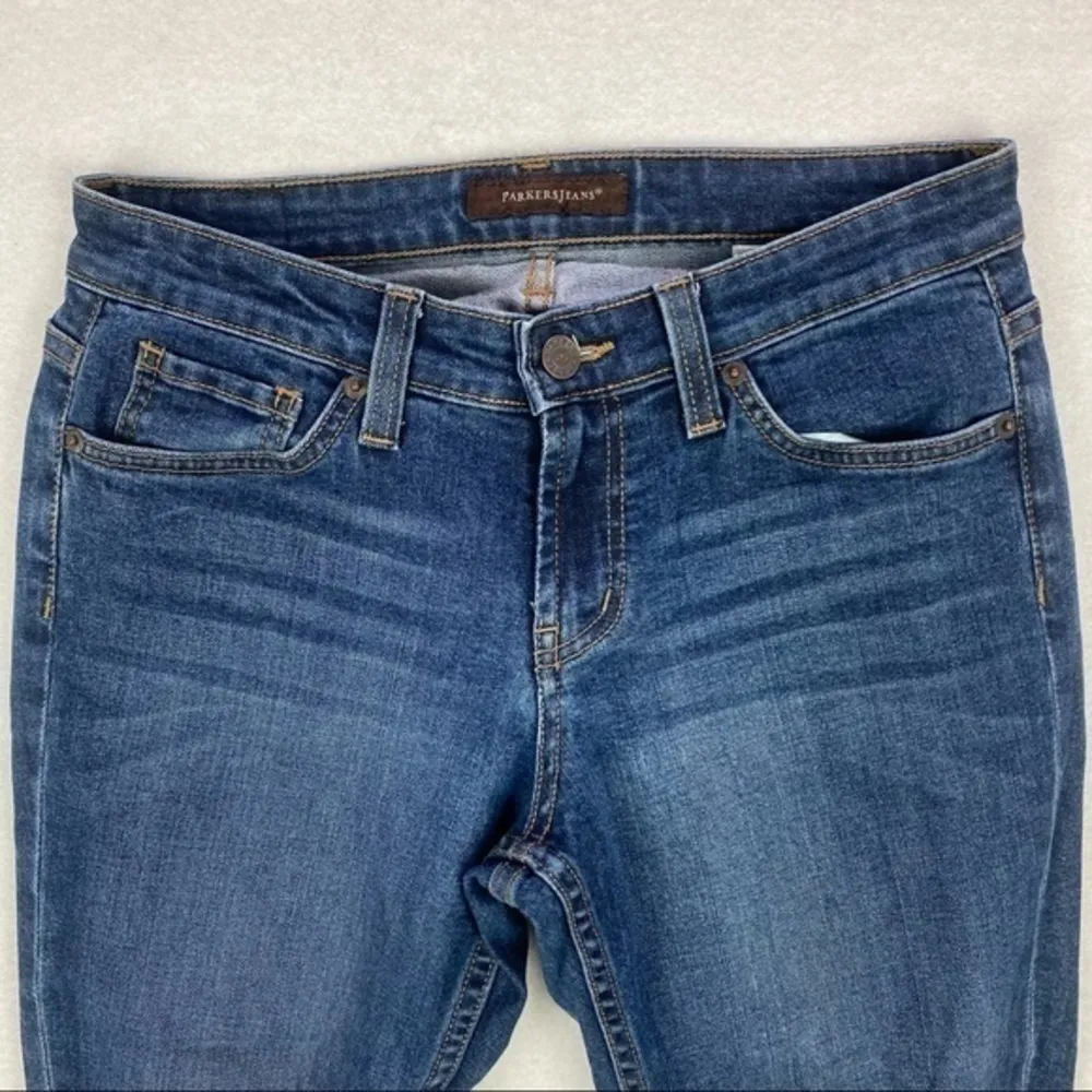 Parker Jeans Womens Size 7 Stretch Mid Rise Distressed‎ Medium Wash Denim Skinny Blue - Image 3