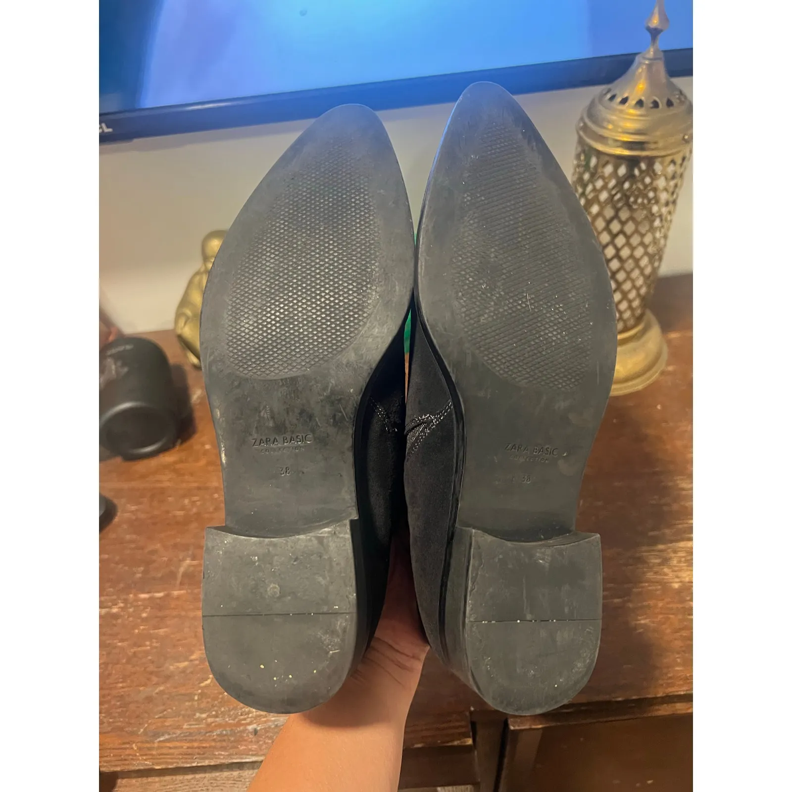 ZARA Western Suede Black Booties 7 Festival Boho - Image 7