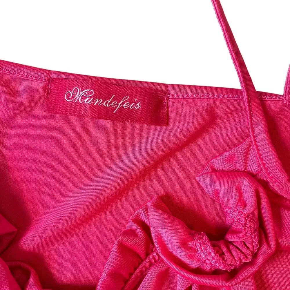 Lash Next Door Boutique Barbie Pink Summer Tie Front Tank Top Size Small - Image 3