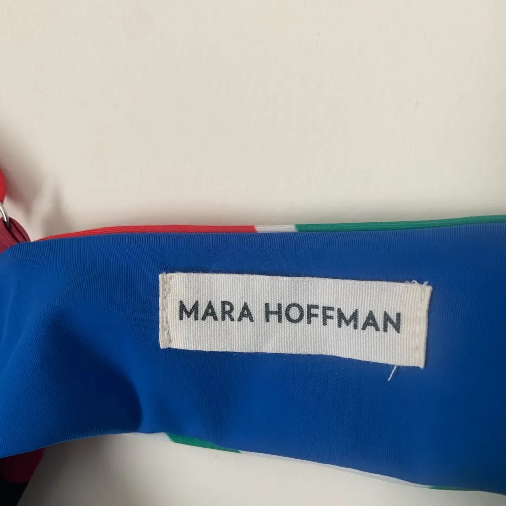 Mara Hoffman Mila Tie Bikini Top in Cream Multi Color - Image 3